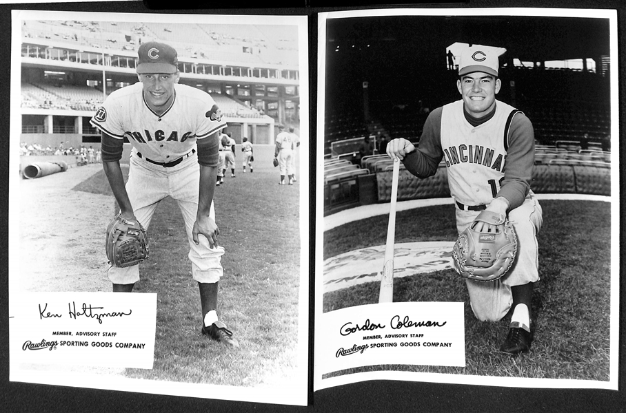 Lot of (4) 1960s Rawlings Advisory Staff 8x10 Photos (Art Mahaffy, Larry Jackson, Ken Holtzman, Gordon Coleman)
