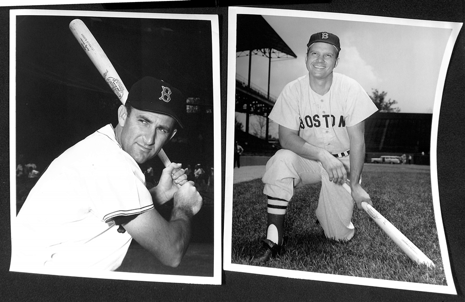 Lot of (9) Don Wingfield 1950s Boston Red Sox 8x10 Type 1 Photos (w. Original Envelope From Wingfield)
