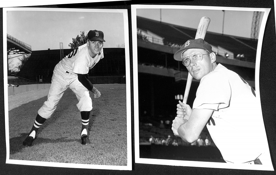 Lot of (9) Don Wingfield 1950s Boston Red Sox 8x10 Type 1 Photos (w. Original Envelope From Wingfield)