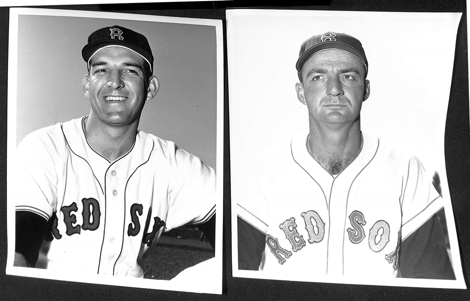 Lot of (9) Don Wingfield 1950s Boston Red Sox 8x10 Type 1 Photos (w. Original Envelope From Wingfield)