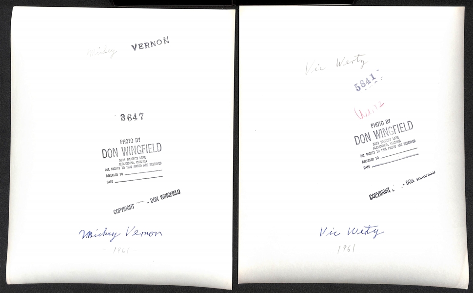 Lot of (9) Don Wingfield 1950s Boston Red Sox 8x10 Type 1 Photos (w. Original Envelope From Wingfield)