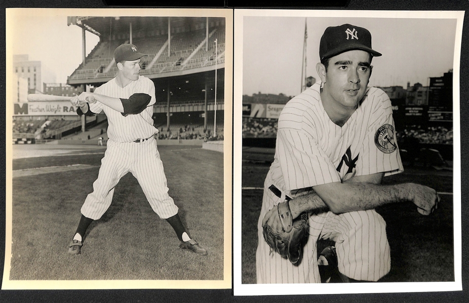 Lot of (7) Don Wingfield 1950s New York Yankees 8x10 Type 1 Photos (w. Original Envelope From Wingfield)