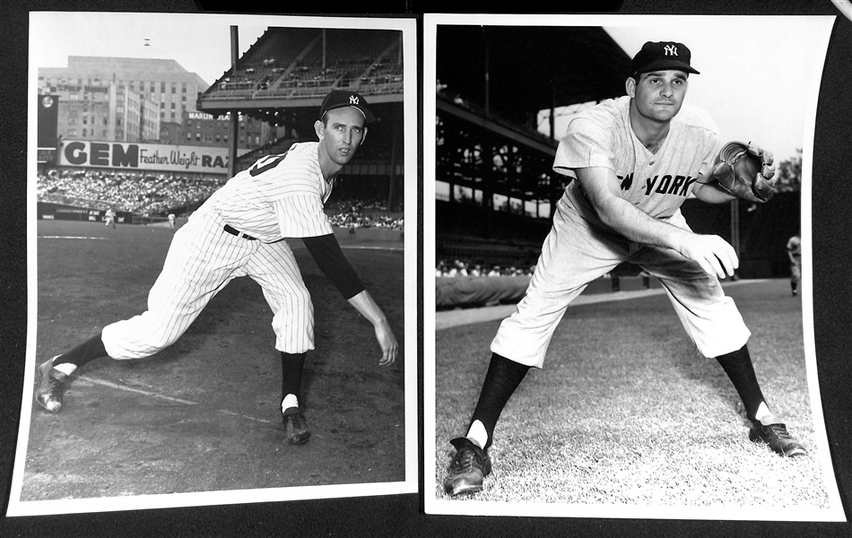 Lot of (7) Don Wingfield 1950s New York Yankees 8x10 Type 1 Photos (w. Original Envelope From Wingfield)