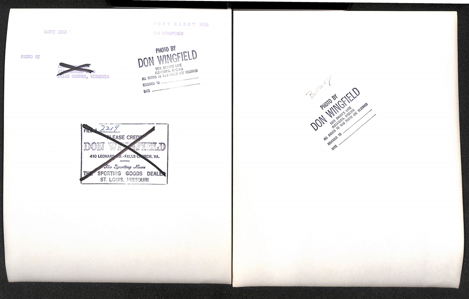 Lot of (7) Don Wingfield 1950s New York Yankees 8x10 Type 1 Photos (w. Original Envelope From Wingfield)