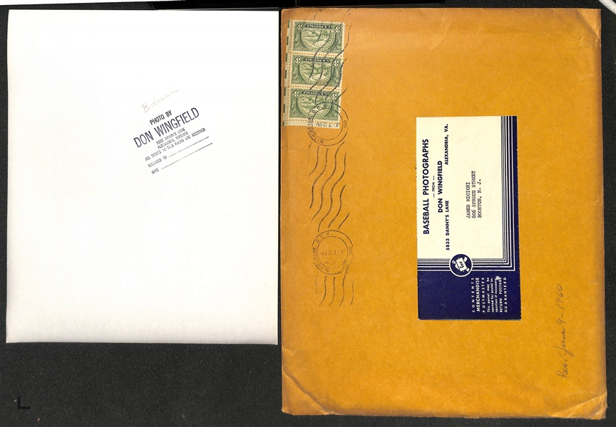 Lot of (7) Don Wingfield 1950s New York Yankees 8x10 Type 1 Photos (w. Original Envelope From Wingfield)