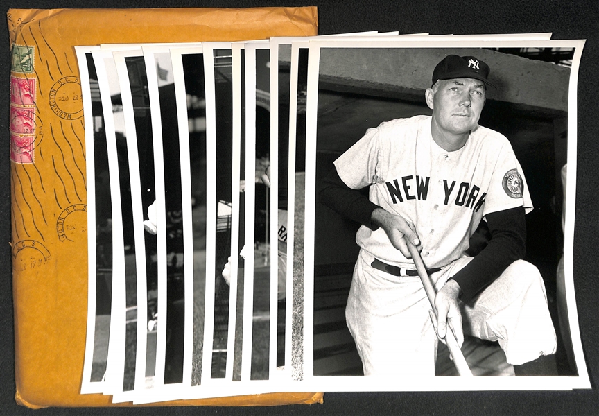 Lot of (12) Don Wingfield 1950s New York Yankees 8x10 Type 1 Photos (w. Original Envelope From Wingfield)