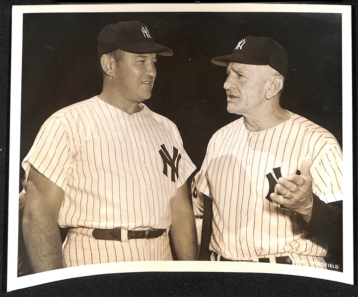 (5) Don Wingfield 1950s-1960  8x10 Type 1 Photos Inc. Duals of Rizzuto/Slaughter, Stengel/Reynolds, Sievers/Lemon (w. Original Envelope From Wingfield)