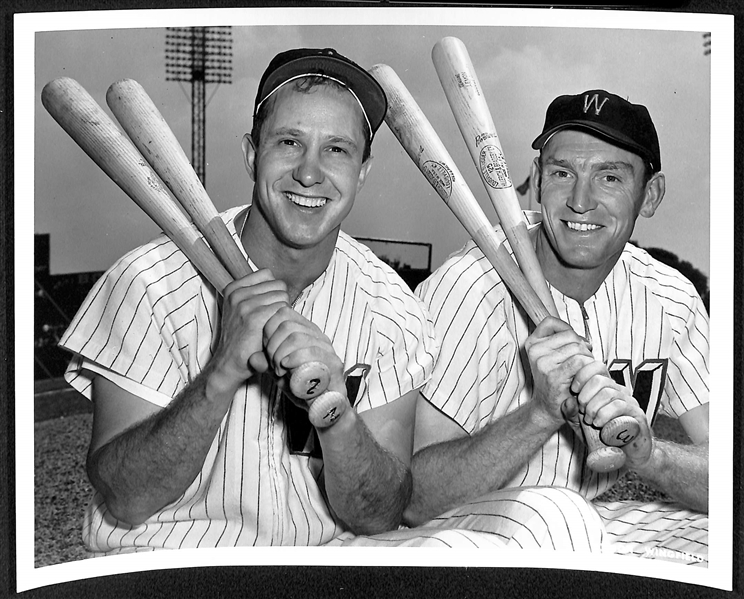 (5) Don Wingfield 1950s-1960  8x10 Type 1 Photos Inc. Duals of Rizzuto/Slaughter, Stengel/Reynolds, Sievers/Lemon (w. Original Envelope From Wingfield)