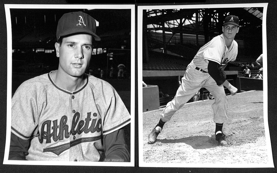 (5) Don Wingfield 1950s-1960  8x10 Type 1 Photos Inc. Duals of Rizzuto/Slaughter, Stengel/Reynolds, Sievers/Lemon (w. Original Envelope From Wingfield)