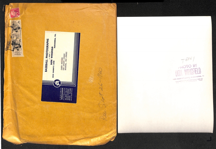 (5) Don Wingfield 1950s-1960  8x10 Type 1 Photos Inc. Duals of Rizzuto/Slaughter, Stengel/Reynolds, Sievers/Lemon (w. Original Envelope From Wingfield)