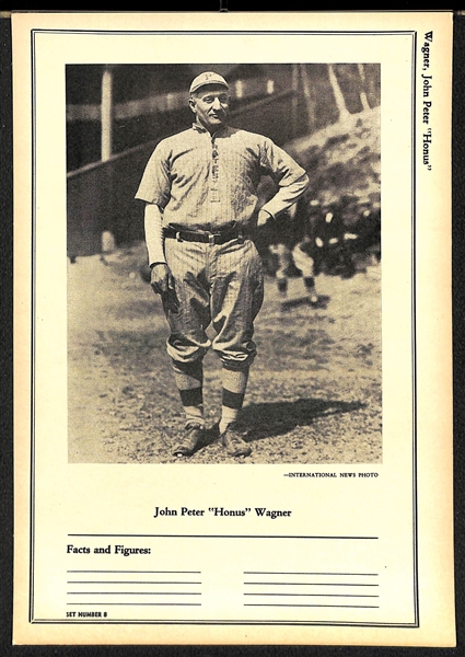 Lot of (5) 1946-49 W603 Sports Exchange 7x10 Cards - Honus Wagner, Jimmie Foxx, Hornsby, Frisch, Dickey