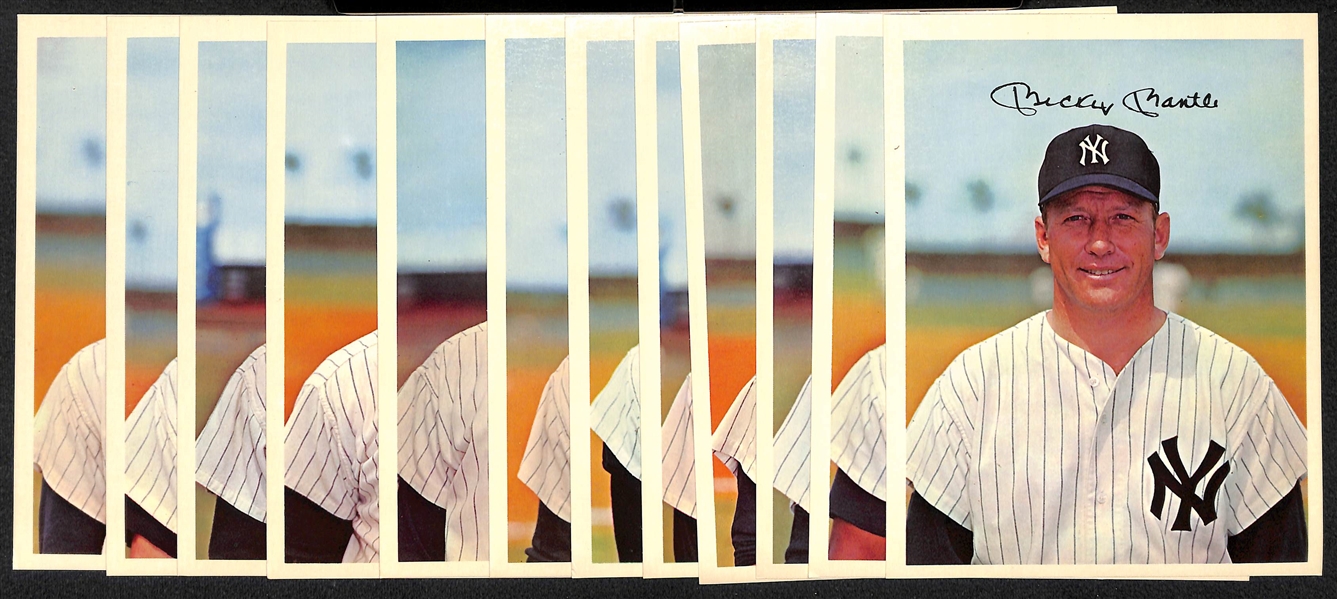 1967 Yankees Dexter Press Team Set of (12) w. Mickey Mantle (Card # Written on Backs)