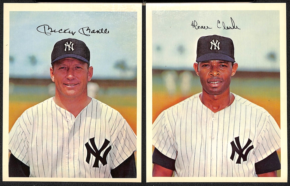 1967 Yankees Dexter Press Team Set of (12) w. Mickey Mantle (Card # Written on Backs)