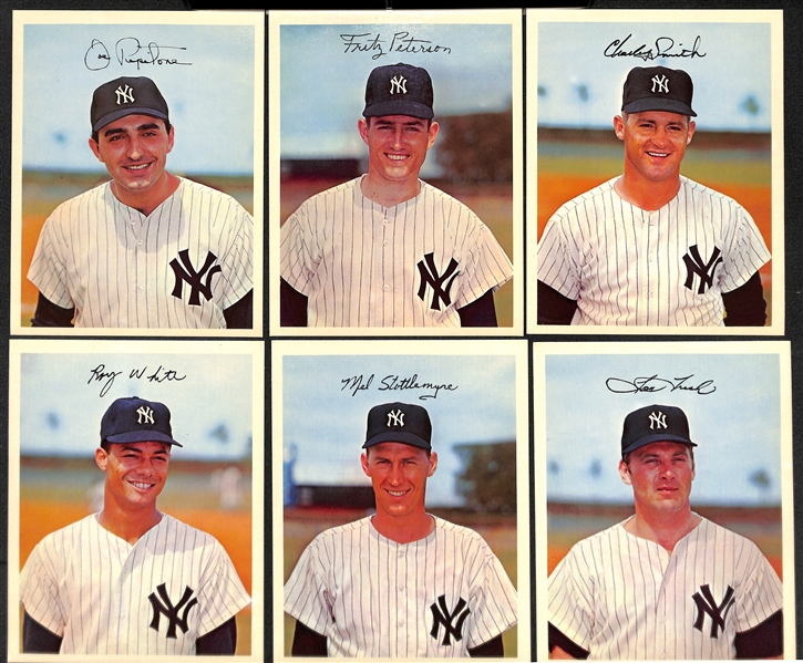 1967 Yankees Dexter Press Team Set of (12) w. Mickey Mantle (Card # Written on Backs)