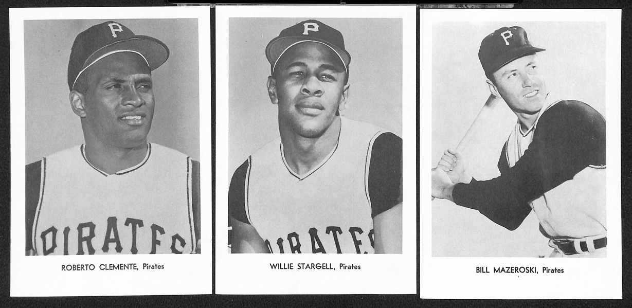 1967 Pittsburgh Pirates Team Photo Pack w/ Clemente, Stargell, Wills, Mazeroski, +