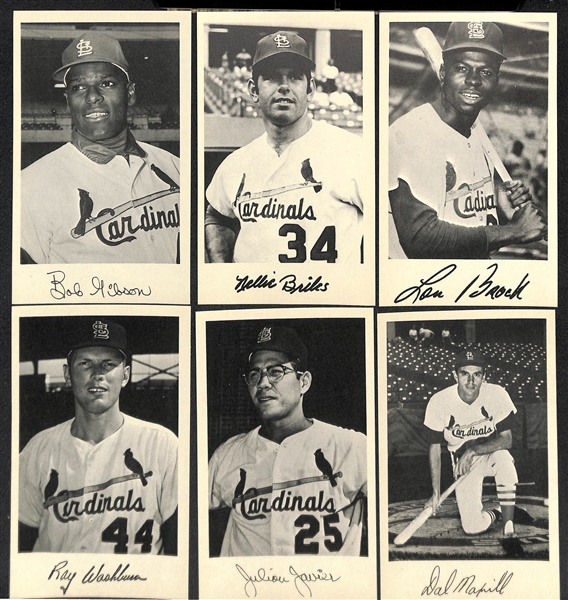 Lot of (6) 1971 Team Souvenir Photo Packs (Cardinals, Red Sox, Cubs, Brewers, Tigers, Senators) - 12 Photo Cards Per Set (72 Total)