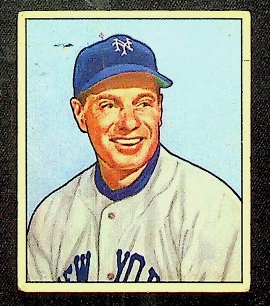 1950 Bowman Lot (3) Yogi Berra, Gil Hodges, and Leo Durocher