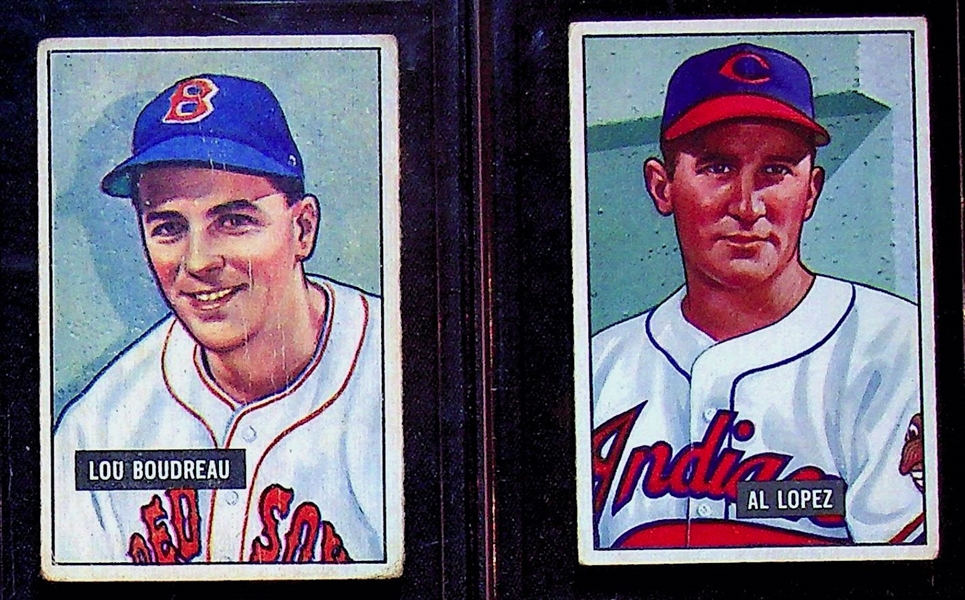 1951 Bowman Lot (7) - Snider, Spahn, Boudreau, Erskine, Lemon, Lopez, Garagiola