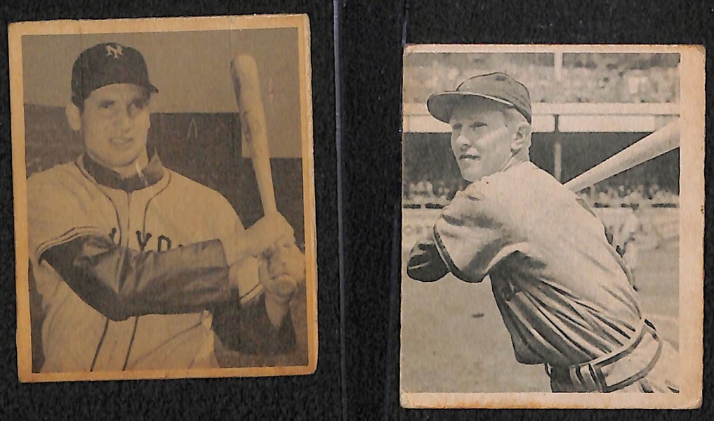 1948 Bowman Near Complete Set (44 of 48 cards) w. Stan Musial Rookie PSA 4.5, Kiner PSA 7.5, Feller PSA 8(OC), Rizutto PSA 4, Slaughter PSA 6, Spahn PSA 4