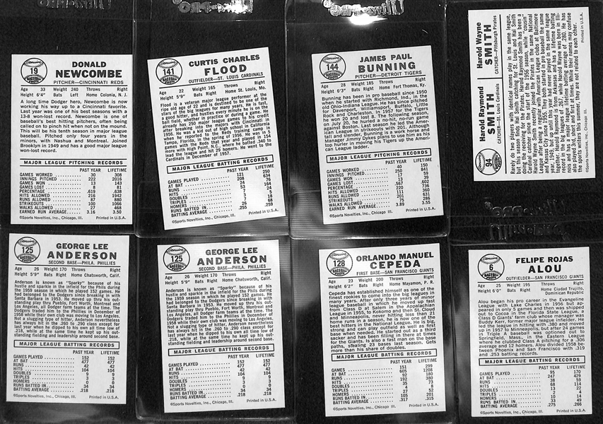 Lot of Over (160) 1960 Leaf Baseball Cards w. Cepeda, Bunning, Flood, Newcombe (Multiple Partial Sets)