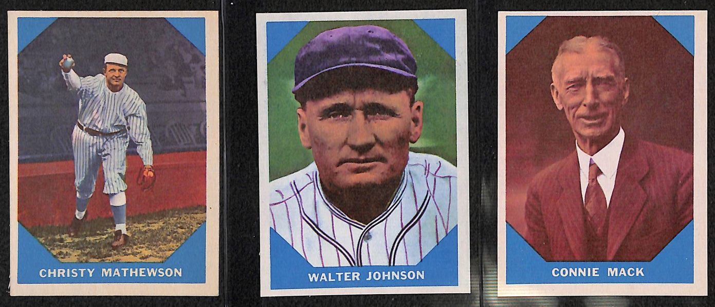 1960 Fleer Baseball Greats Near Complete Set (76 of 79 cards Missing Only Ruth, Cochrane, and T. Williams) - Mostly Pack Fresh Cards