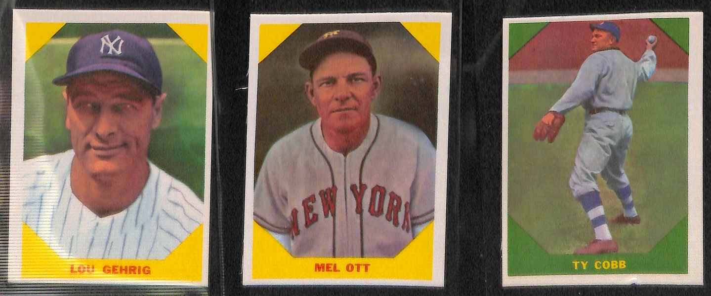 1960 Fleer Baseball Greats Near Complete Set (76 of 79 cards Missing Only Ruth, Cochrane, and T. Williams) - Mostly Pack Fresh Cards