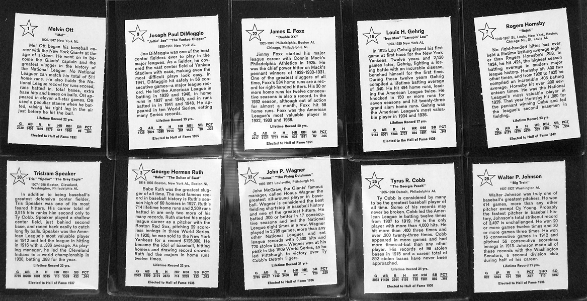 High-Quality 1961 Golden Press Baseball Card Complete Set (All 33 cards) - High Quality Condition!