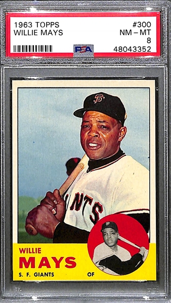 1963 Topps Willie Mays #300 Graded PSA 8
