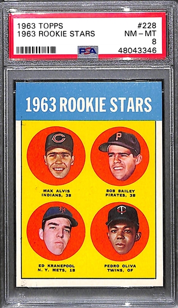 1963 Topps Tony Oliva Rookie Card #228 Graded PSA 8