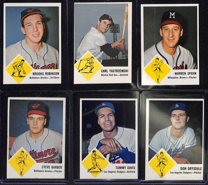 1963 Fleer Baseball Near Complete Set (65 of 66 Player Cards) w. 7 Graded Cards (All Graded PSA 5 to PSA 7)