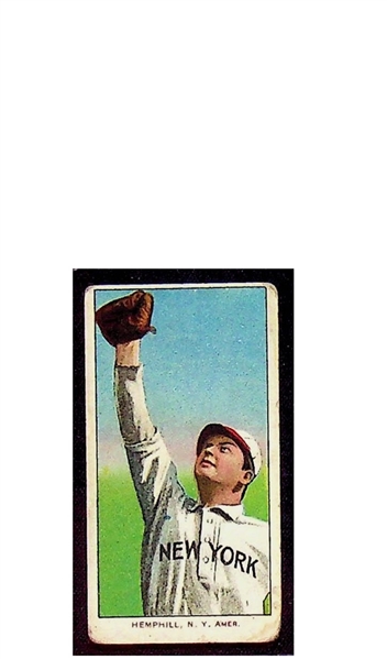 Lot of (3) 1909-11 T206 Tobacco Cards w. (2) Yankees (Rube Manning Batting and Charlie Hemphill) and (1) Cleveland Indian (Terry Turner)