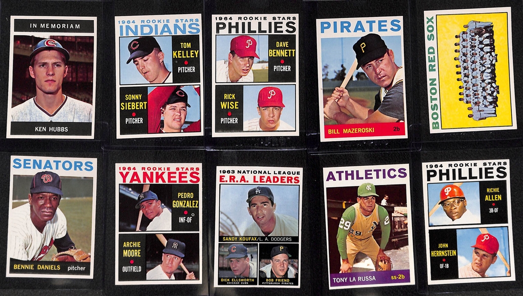 1964 Topps Baseball Card Complete Set (Missing Only Mickey Mantle Card Listed Above)  w. 28 PSA Graded Cards