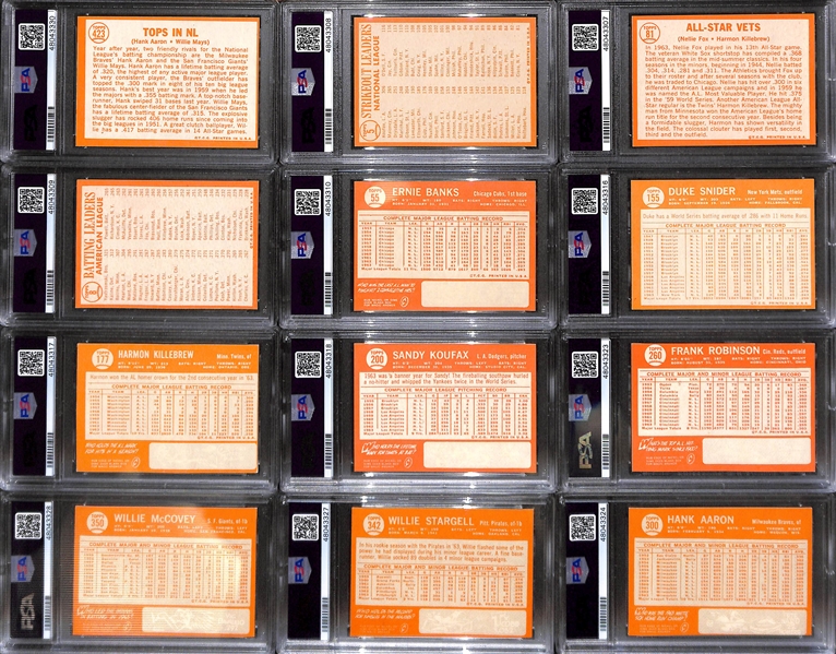 1964 Topps Baseball Card Complete Set (Missing Only Mickey Mantle Card Listed Above)  w. 28 PSA Graded Cards