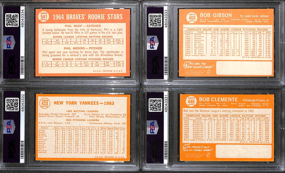 1964 Topps Baseball Card Complete Set (Missing Only Mickey Mantle Card Listed Above)  w. 28 PSA Graded Cards