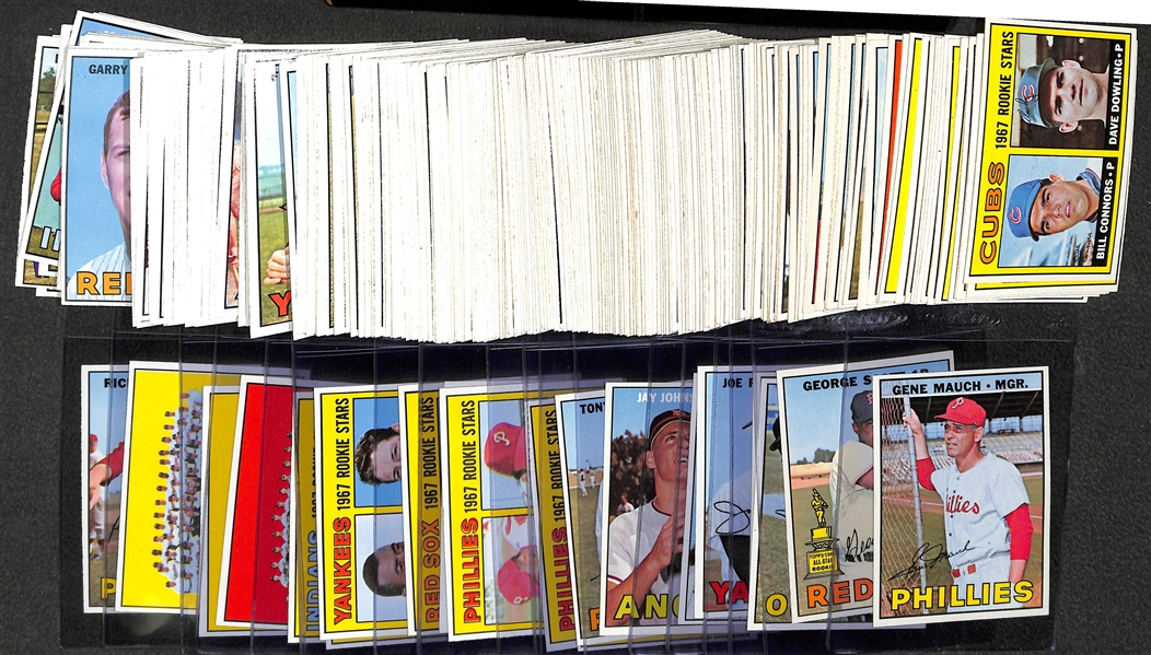   Over 280 Mostly Pack-Fresh 1967 Topps Baseball Cards w. Rookies and Semi-Stars