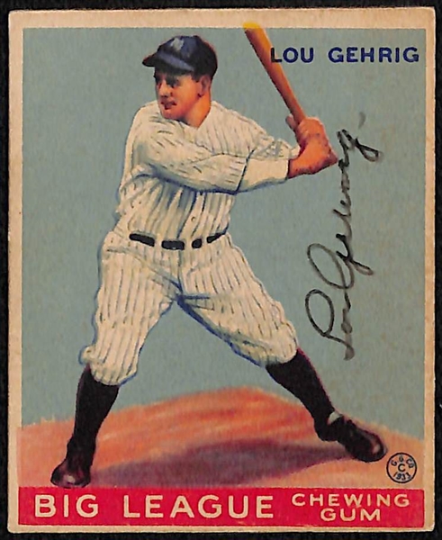 1933 Goudey Lou Gehrig #92 Autographed by Lou Gehrig (Signature Has Been Enhanced/Traced) - JSA LOA