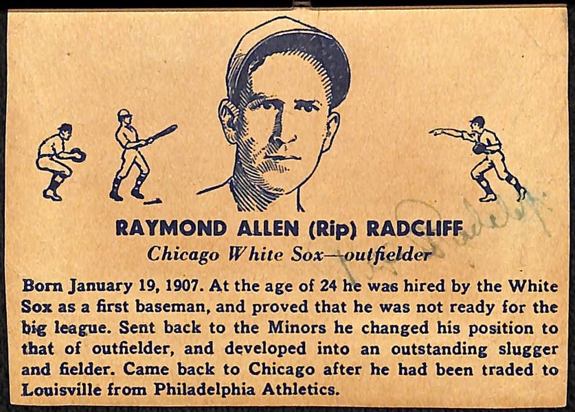 1936 R301 Overland Candy Rip Radcliff Signed by Ragcliff (JSA LOA)