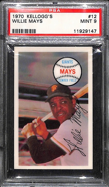 1970 Kellogg's Willie Mays #12 Graded PSA 9 Mint