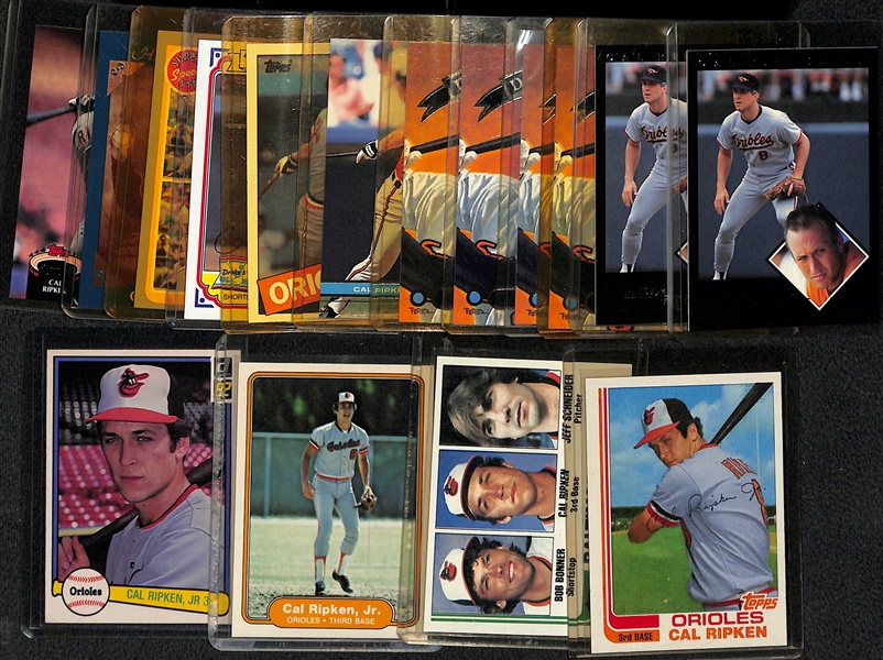 Lot of (16) Cal Ripken Jr. Cards w. (4) 1982 Rookies (Topps Traded, Topps, Fleer, Donruss)