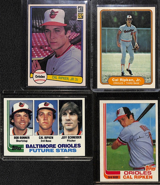 Lot of (16) Cal Ripken Jr. Cards w. (4) 1982 Rookies (Topps Traded, Topps, Fleer, Donruss)
