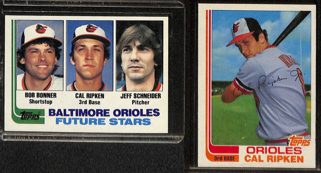 Lot of (16) Cal Ripken Jr. Cards w. (4) 1982 Rookies (Topps Traded, Topps, Fleer, Donruss)