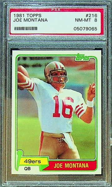1981 Topps Joe Montana #216 Graded PSA 8