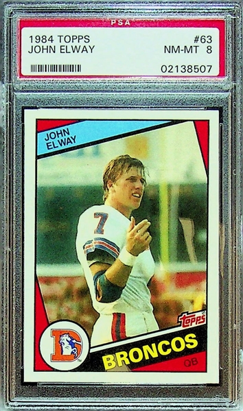 1984 Topps Football PSA 8 Rookie Lot - John Elway and Dan Marino