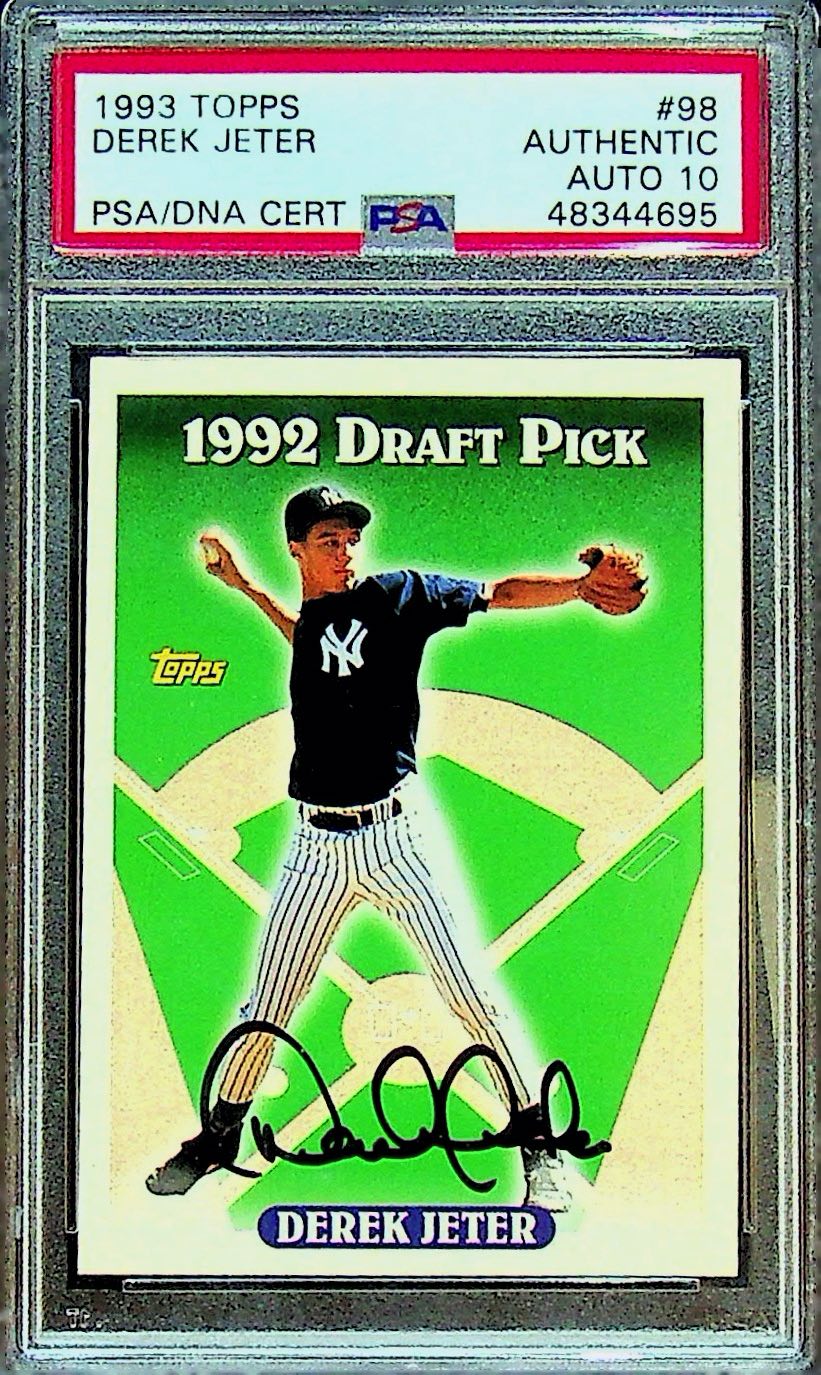 Lot Detail Autographed 1993 Topps Derek Jeter 98 Rookie Card PSA
