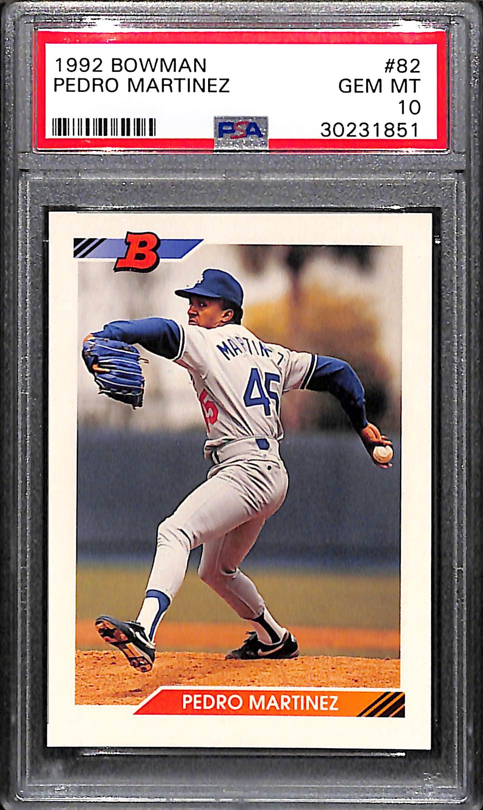 Lot Detail - 1992 Bowman Pedro Martinez #82 Rookie Card Graded PSA Gem Mint