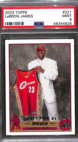 2003 Topps Lebron James #221 Rookie Card - PSA 9