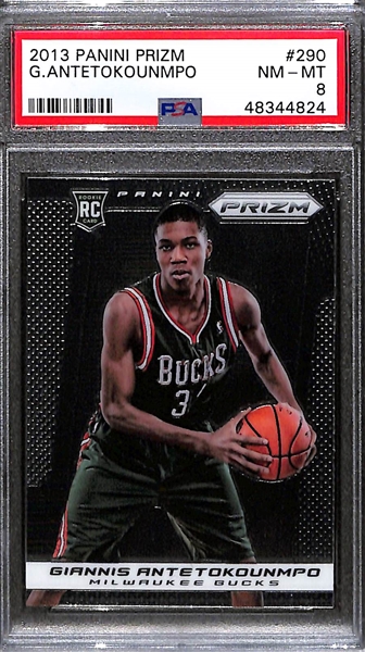 2013 Panini Prizm Giannis Antetokounmpo #290 Rookie Card - PSA 8