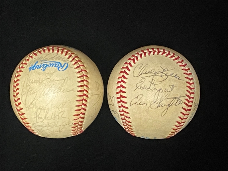 Lot of 2 Team Signed Baseballs - Yankees Old Timers Signed Baseball w. 6 Autos & 1984 Toronto Blue Jays Team Signed Baseball w. 18 Signatures - JSA Auction Letter