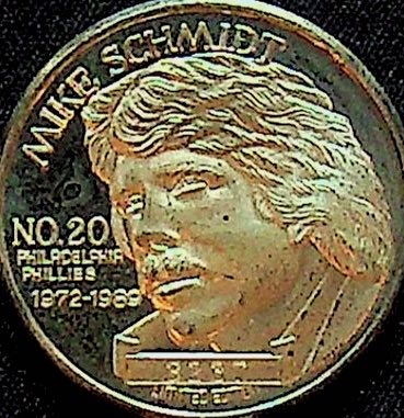Lot of 4 - Baseball Greats Silver Coins - 1 Troy Oz .999 Silver Each - Pete Rose, Whitey Ford, Mike Schmidt, Bob Feller