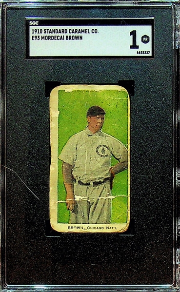 1910 E93 Standard Caramel Mordecai Brown - SGC 1